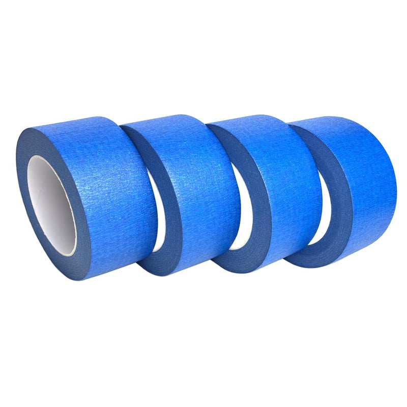 JayJayup Painters Tape 2 Inch Wide, 4 Rolls Blue Masking Tape, 2 Inches x 55 Yards x 4 Rolls, 220 Yards in Total - Image 1